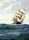 Montague Dawson Canvas Paintings - A Cloudy Day